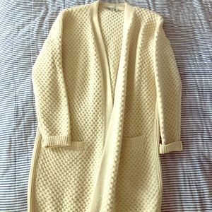 Vince Long Cream Cardigan - Size Small